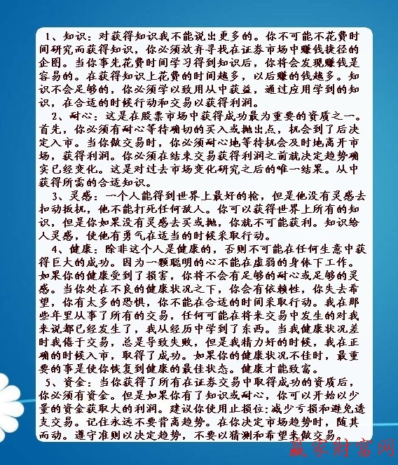 江恩操作這基本素質圖