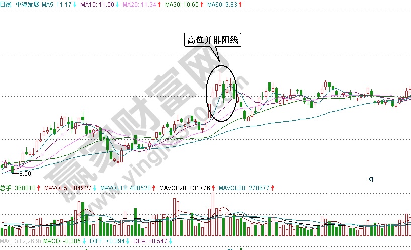 中海發展的日K線圖
